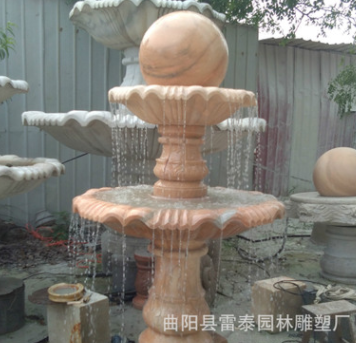 批發歐式噴泉風水球流水擺件大理石 雕塑庭院園林