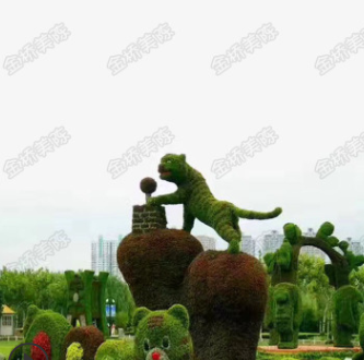 制作設(shè)計(jì)景區(qū)大型園林景觀新年綠植草皮動物植物造型仿真綠雕綠墻