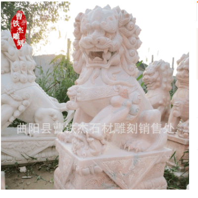 曲陽動物雕刻現(xiàn)貨供應(yīng)石雕動物漢白玉石獅子青石仿天安門獅子